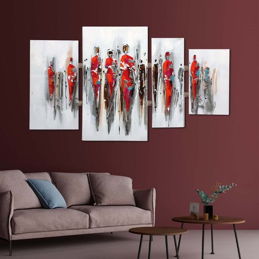 Samenstelling abstracte doos mensen (124 x 70 cm) | Abstracte reeks