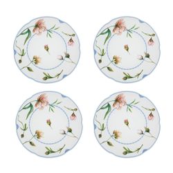 Ensemble de 4 assiettes à dessert en porcelaine multicolore, 23 x 23 x 2 cm | Bridgerton