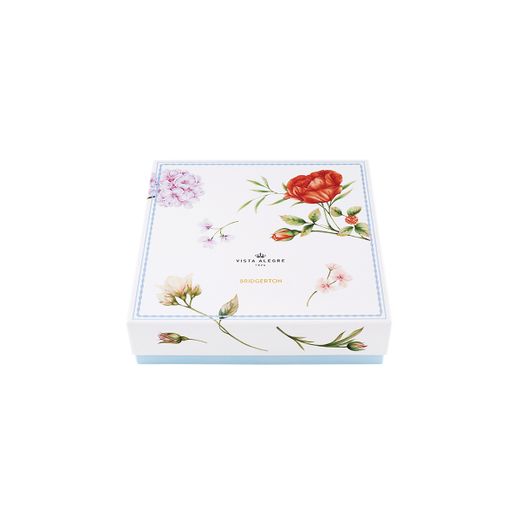 Ensemble de 4 assiettes à dessert en porcelaine multicolore, 23 x 23 x 2 cm | Bridgerton