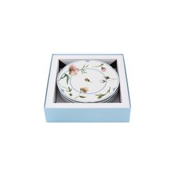 Ensemble de 4 assiettes à dessert en porcelaine multicolore, 23 x 23 x 2 cm | Bridgerton