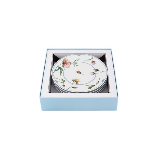 Ensemble de 4 assiettes à dessert en porcelaine multicolore, 23 x 23 x 2 cm | Bridgerton