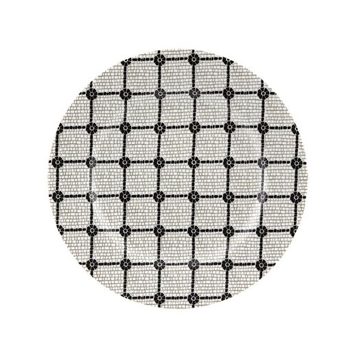 Set of 4 black and white porcelain dessert plates | Calçada Portuguesa