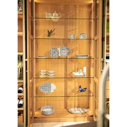 Porcelain oil and vinegar set in blue, white and gold, 26.5 x 18 x 12 cm | Transatlântica