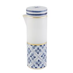 Porcelain oil and vinegar set in blue, white and gold, 26.5 x 18 x 12 cm | Transatlântica
