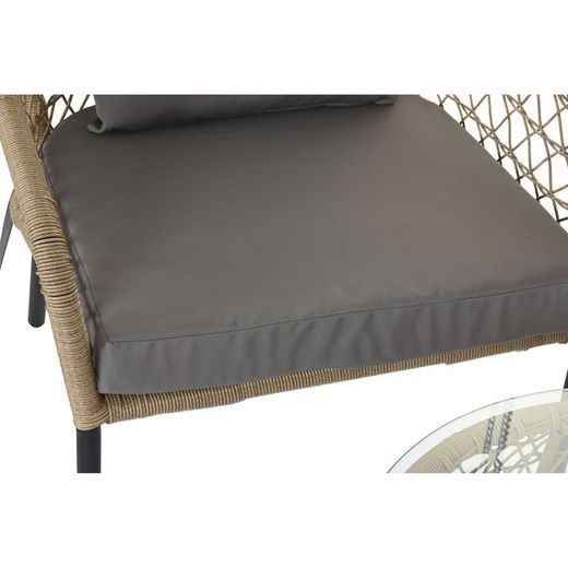 Zestaw foteli ogrodowych z syntetycznego rattanu i stali w kolorze naturalnym i czarnym, 68 x 73,5 x 66,5 cm | Strona morska