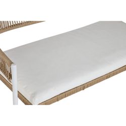 Zestaw foteli ogrodowych z syntetycznego rattanu i aluminium w kolorze białym i naturalnym, 126 x 63 x 67 cm | Strona morska