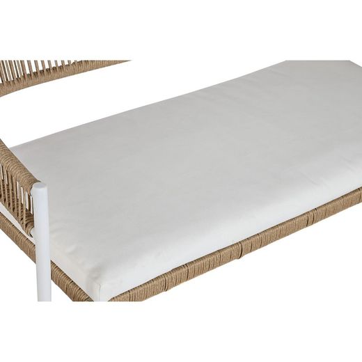 Zestaw foteli ogrodowych z syntetycznego rattanu i aluminium w kolorze białym i naturalnym, 126 x 63 x 67 cm | Strona morska