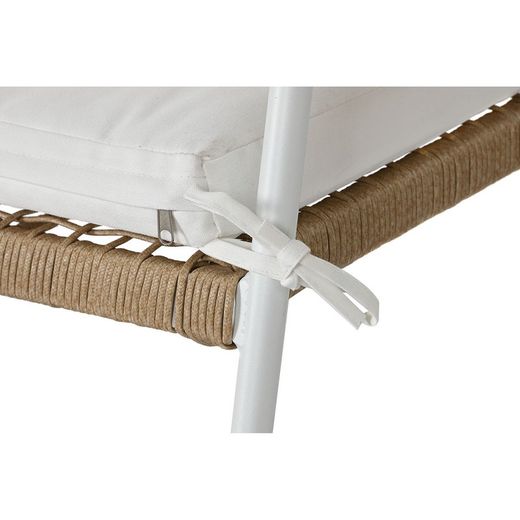 Zestaw foteli ogrodowych z syntetycznego rattanu i aluminium w kolorze białym i naturalnym, 126 x 63 x 67 cm | Strona morska