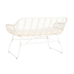 Set of synthetic rattan and metal garden armchairs in white, 124 x 74 x 84 cm | Sea Side