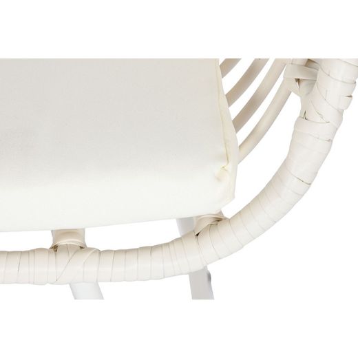 Set of synthetic rattan and metal garden armchairs in white, 124 x 74 x 84 cm | Sea Side