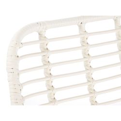 Set of synthetic rattan and metal garden armchairs in white, 124 x 74 x 84 cm | Sea Side