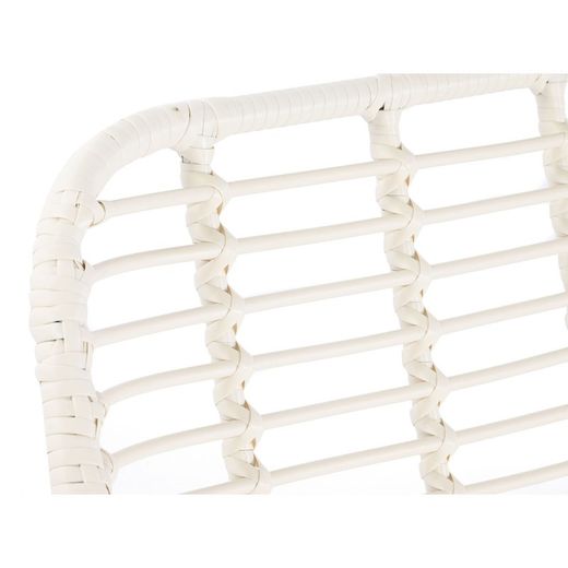 Set of synthetic rattan and metal garden armchairs in white, 124 x 74 x 84 cm | Sea Side