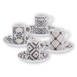 Black and white porcelain coffee set, 17 x 17 x 17 cm | Portuguese Road