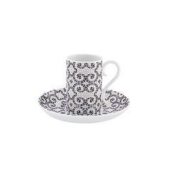 Black and white porcelain coffee set, 17 x 17 x 17 cm | Portuguese Road