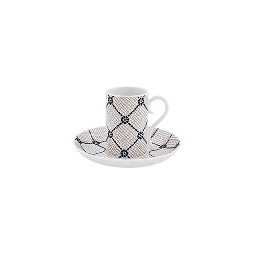 Black and white porcelain coffee set, 17 x 17 x 17 cm | Portuguese Road