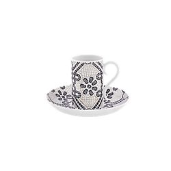 Black and white porcelain coffee set, 17 x 17 x 17 cm | Portuguese Road
