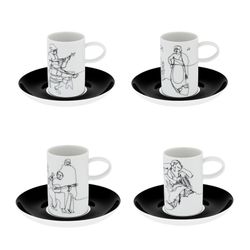 Set da caffè in porcellana bianca e nera | Fado