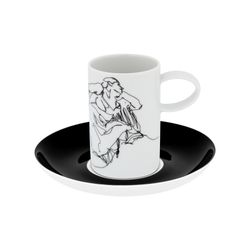 Black and white porcelain coffee set | Fado