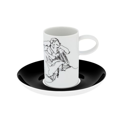 Black and white porcelain coffee set | Fado