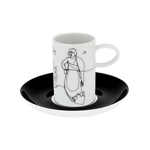 Black and white porcelain coffee set | Fado