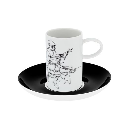 Black and white porcelain coffee set | Fado