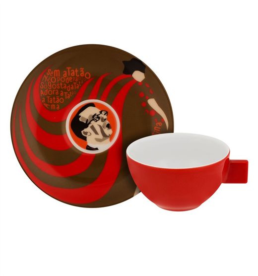 Porcelain coffee set in multicolor, 11.2 x 11.2 x 3.9 cm | Cinema Potuguês