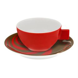Porcelain coffee set in multicolor, 11.2 x 11.2 x 3.9 cm | Cinema Potuguês