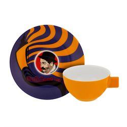 Porcelain coffee set in multicolor, 11.2 x 11.2 x 3.9 cm | Cinema Potuguês