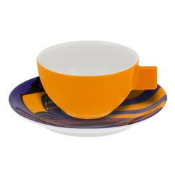 Porcelain coffee set in multicolor, 11.2 x 11.2 x 3.9 cm | Cinema Potuguês