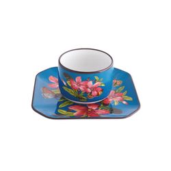 Porcelain coffee set in multicolor, 12.6 x 12.6 x 4.9 cm | Fête vos Jeux