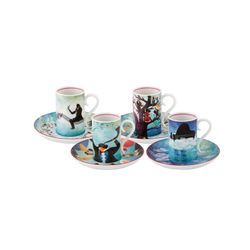 Porcelain coffee set in multicolour, 12.8 x 12.8 x 7.6 cm | For Beethoven