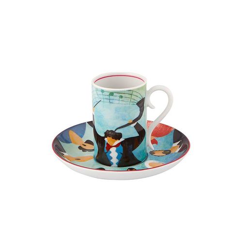 Porcelain coffee set in multicolour, 12.8 x 12.8 x 7.6 cm | For Beethoven
