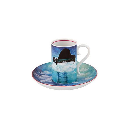 Porcelain coffee set in multicolour, 12.8 x 12.8 x 7.6 cm | For Beethoven