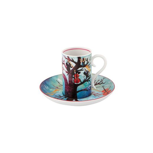 Porcelain coffee set in multicolour, 12.8 x 12.8 x 7.6 cm | For Beethoven