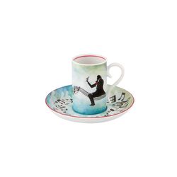 Porcelain coffee set in multicolour, 12.8 x 12.8 x 7.6 cm | For Beethoven