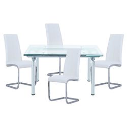 Ensemble de salle à manger, 1 table extensible et 4 chaises | Manhattan-Sourire