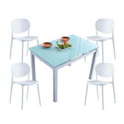 Dining set, 1 extendable table and 4 chairs | Milan - Corey