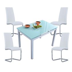Ensemble de salle à manger, 1 table extensible et 4 chaises | Milan - Sourire