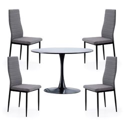 Matsalsset, 1 runt bord och 4 stolar | Gina - Trevligt