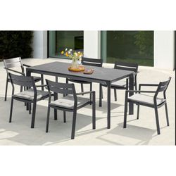 Garden dining set in anthracite aluminum | Boori