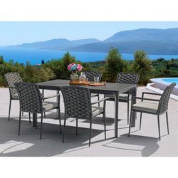 Anthracite aluminum garden dining set | Boori + Walga