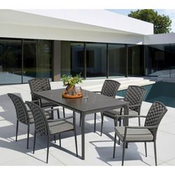 Anthracite aluminum garden dining set | Boori + Walga