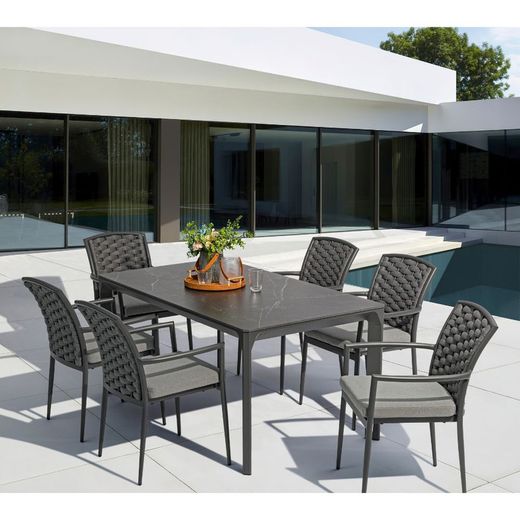 Anthracite aluminum garden dining set | Boori + Walga