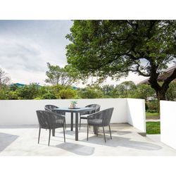 Garten-Essgruppe aus anthrazitfarbenem Aluminium | Adin + Ukiah