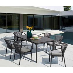 Garden dining set in anthracite aluminum | Boori + Moana
