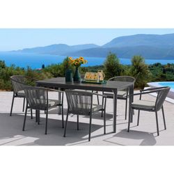 Garden dining set in anthracite aluminum | Boori + Moana