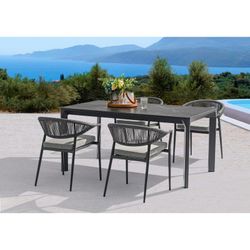 Garden dining set in anthracite aluminum | Boori + Ross