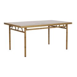 Aluminum and fabric garden dining set in natural and beige, 160 x 90 x 75 cm | Sea Side