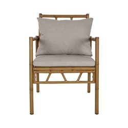 Aluminum and fabric garden dining set in natural and beige, 160 x 90 x 75 cm | Sea Side