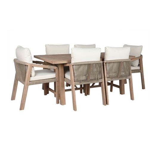 Conjunto de comedor para jardín de madera de acacia en natural, 170 x 90 x 75 cm | Sea Side